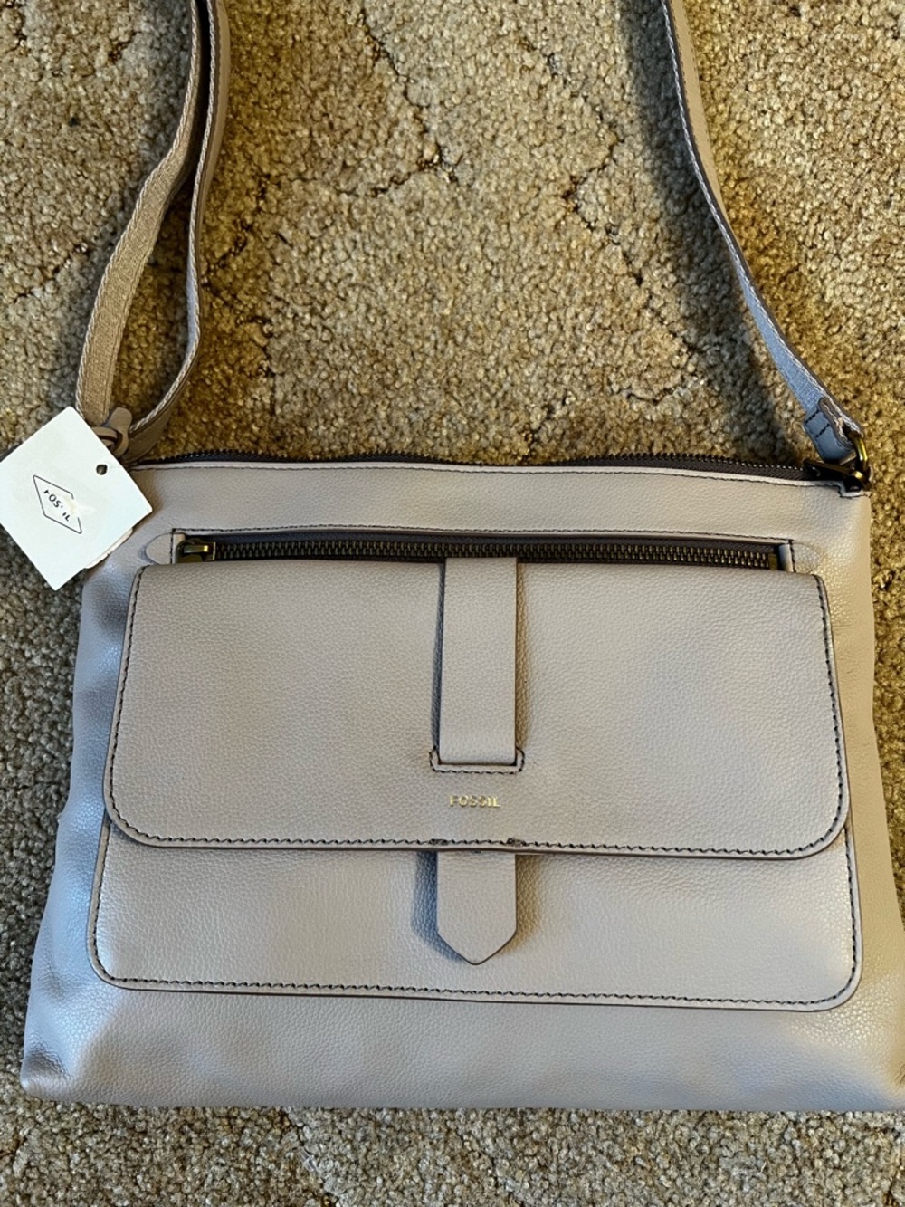 Fossil Light Taupe Crossbody Bag - Picture 2 of 16